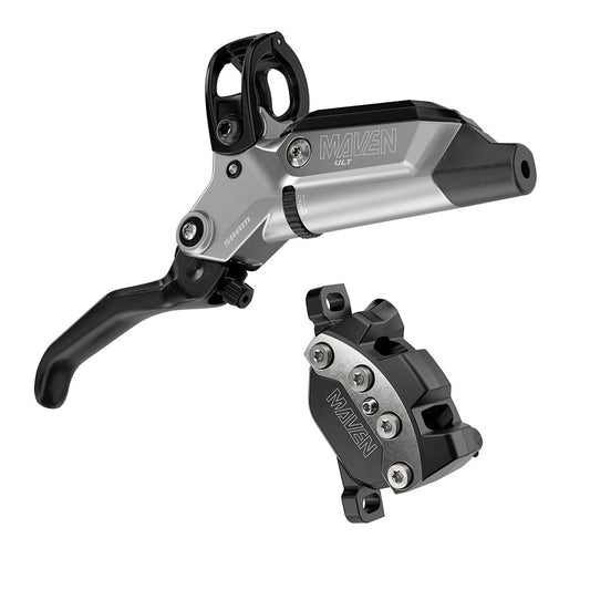 SRAM Maven Ultimate Stealth Disc Brake Lever - Rear Post Mount 4-Piston Aluminum Lever Titanium Hardware BLK/Silver A1-Goodwynn's