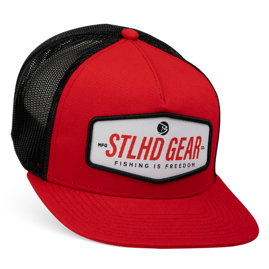 STLHD Bead Muncher Flat Bill Trucker Hat Red/Black