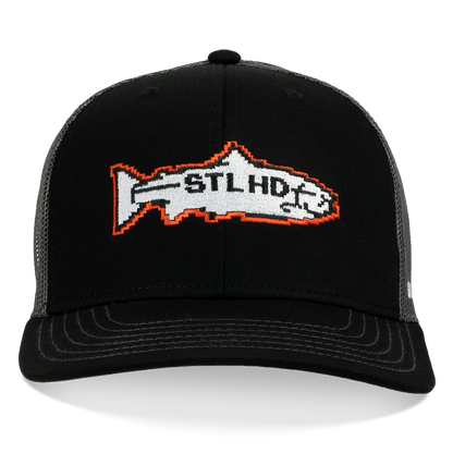 STLHD 1-Up Snapback Trucker Hat Black/Charcoal