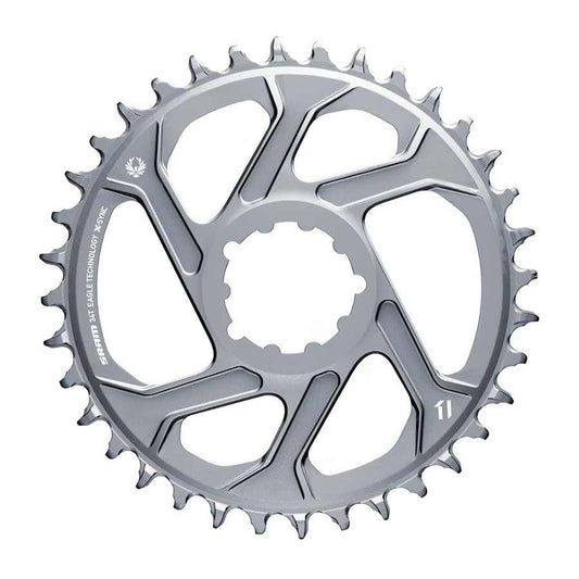 SRAM X-SYNC 2 X01 Eagle Polar Grey Chainring Teeth: 32 Speed: 12 BCD: Direct Mount Single Alloy Offset 6mm Grey-Goodwynn's
