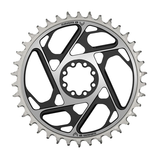 SRAM XX SL Eagle T-Type Direct Mount Chainring - 38t 12-Speed 8-Bolt Direct Mount 0mm Offset Aluminum BLK/Silver D1-Goodwynn's
