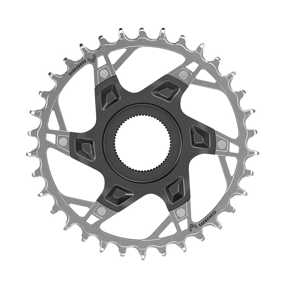 SRAM XX T-Type Fazua Chainring Teeth: 34 Speed: 12 BCD: Direct Mount Aluminum/Steel Silver-Goodwynn'sGoodwynn's