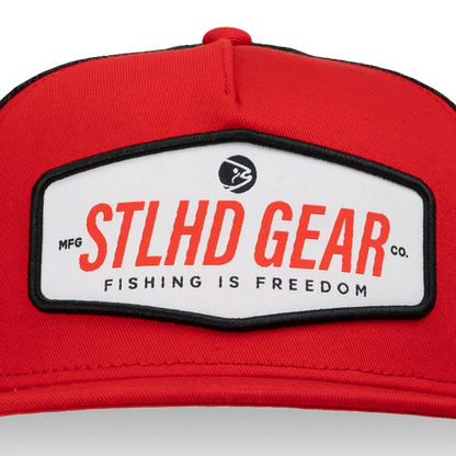 STLHD Bead Muncher Flat Bill Trucker Hat Red/Black
