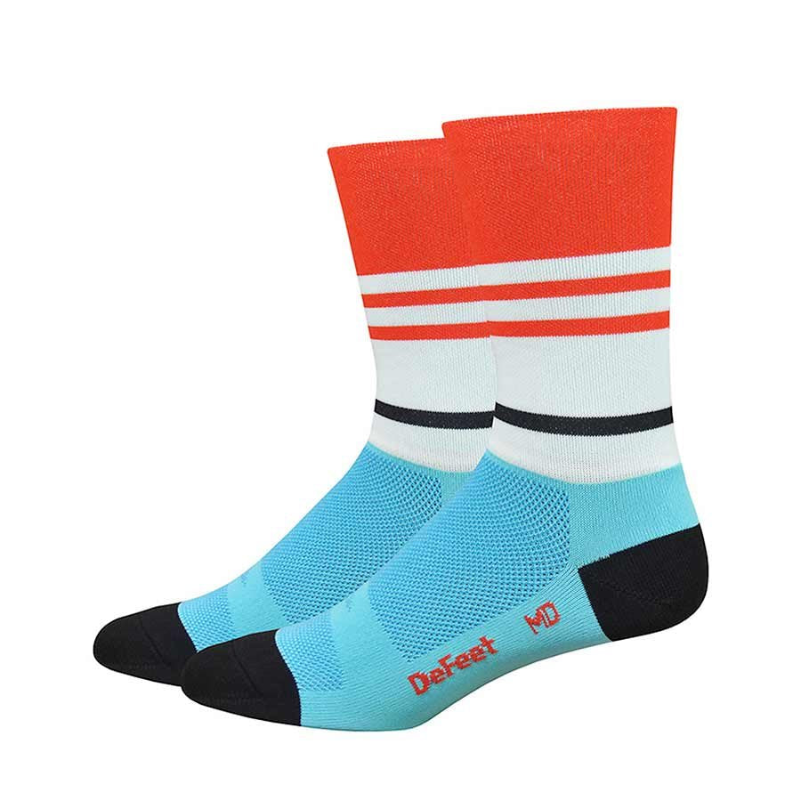 DeFeet Aireator 6" Socks Light Blue/Poinciana L Pair-Goodwynn'sGoodwynn's