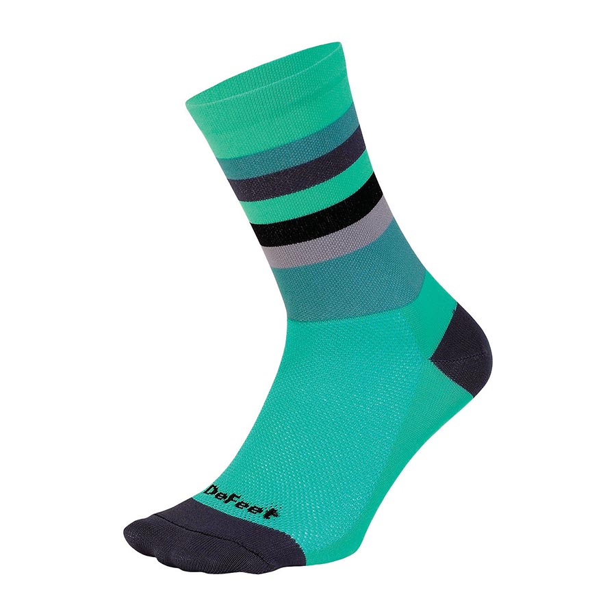 DeFeet Aireator 6" Socks Maverick Celeste/Graphite L Pair-Goodwynn'sGoodwynn's