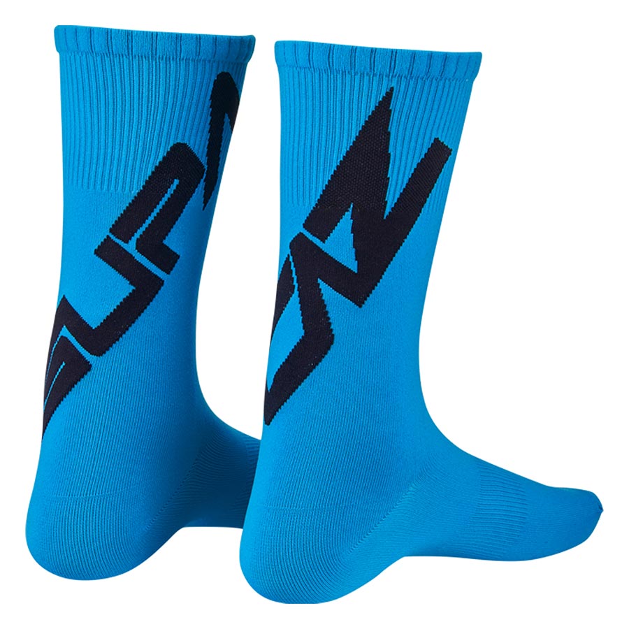 Supacaz SupaSox Twisted Socks Black/Neon Blue S Pair-Goodwynn'sGoodwynn's