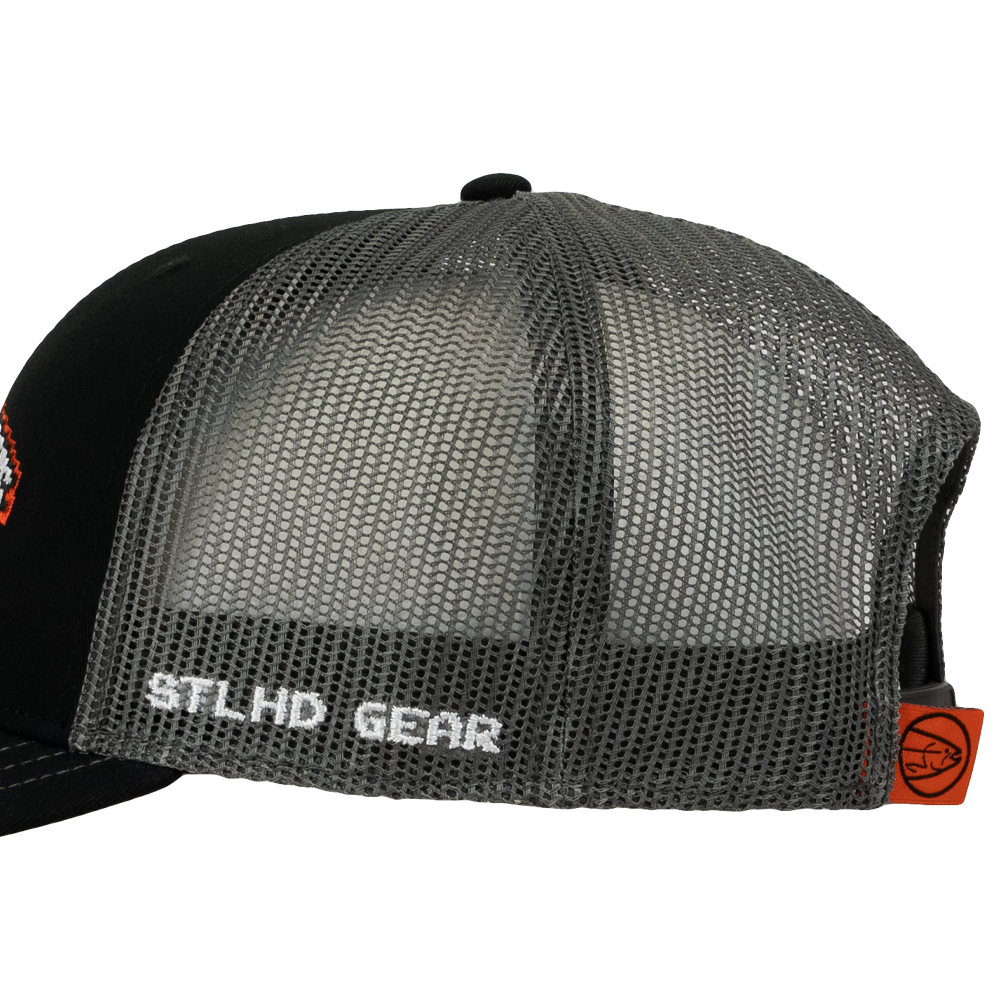 STLHD 1-Up Snapback Trucker Hat Black/Charcoal
