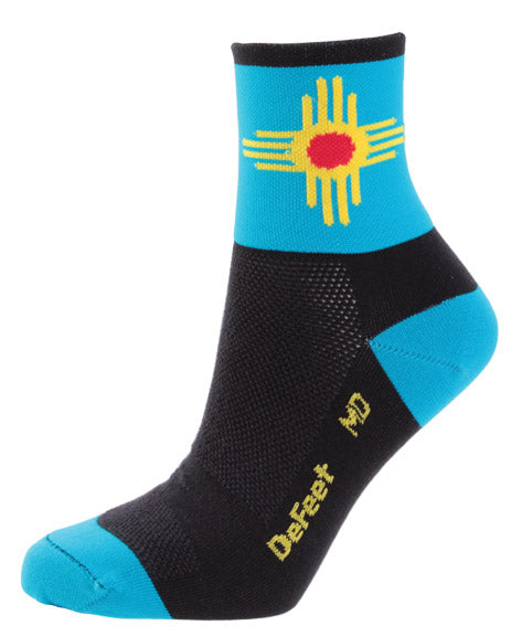 DeFeet Aireator 3" New Mexico Socks 7-9 Blk/Turq