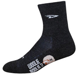 DeFeet Woolie Boolie 4" D-Logo Socks 7-9 Charcoal-Goodwynn's