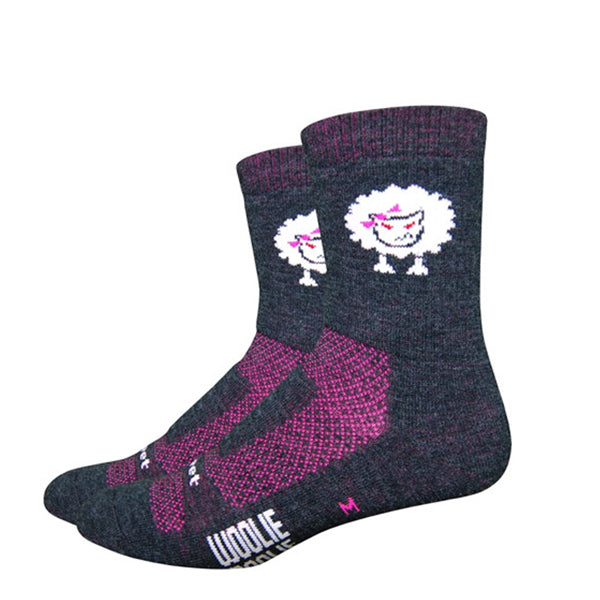 DeFeet Woolie Boolie 4" Baaad Sheep Socks 9.5-11.5 Charcoal-Goodwynn'sGoodwynn's