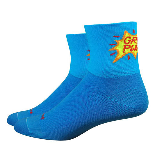 DeFeet Aireator 3" Girl Power Womens Socks 5-7 Blue/Yellow-Goodwynn's