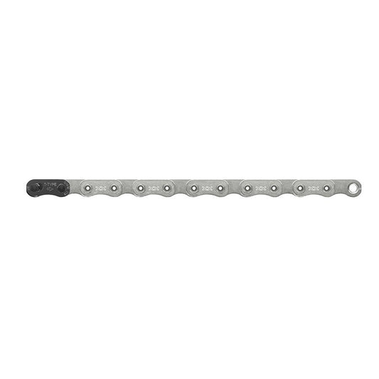 SRAM XX Eagle T-Type Flattop Chain - 12-Speed 126 Links Hollow Pin Includes PowerLock Connector PVD Coated Silver