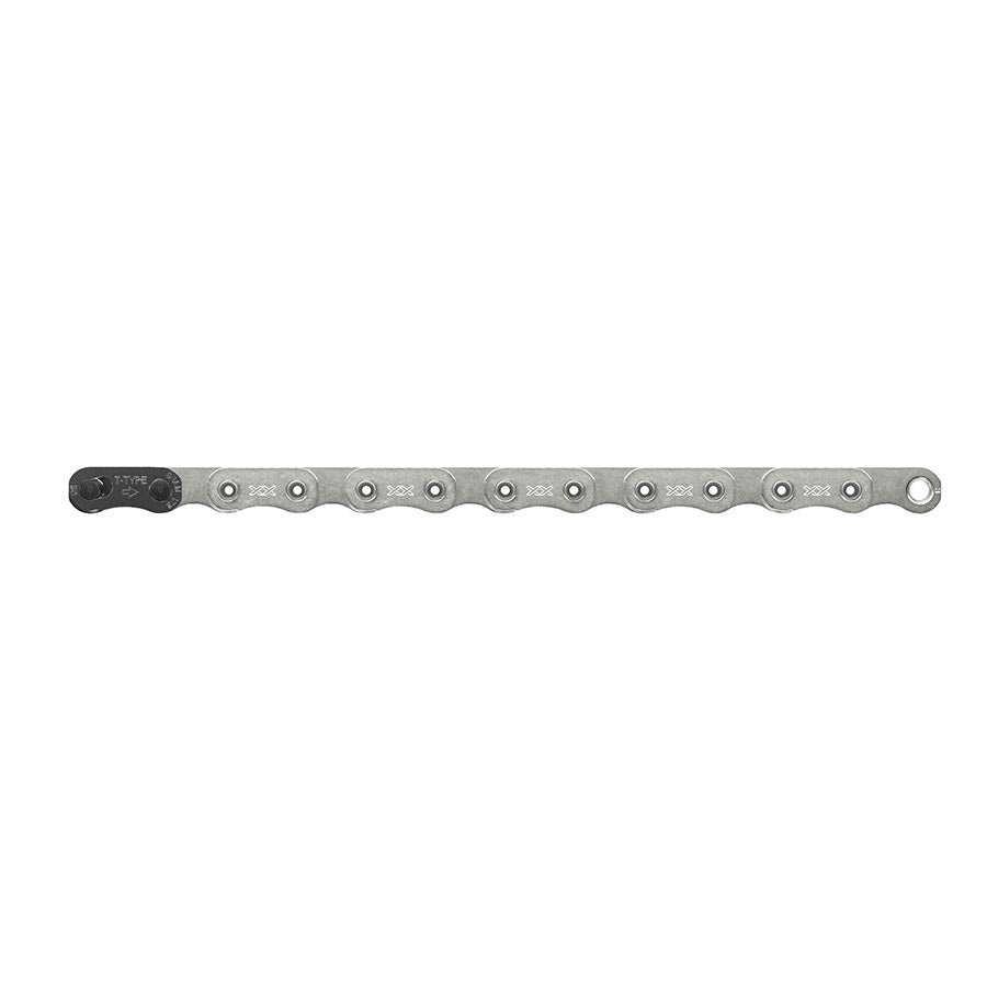 SRAM XX Eagle T-Type Flattop Chain - 12-Speed 126 Links Hollow Pin Includes PowerLock Connector PVD Coated Silver-Goodwynn'sGoodwynn's