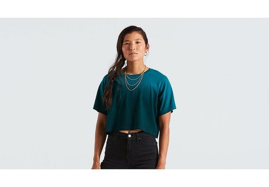 Specialized crop tee ss wmn tropical teal spray xl-Goodwynn's