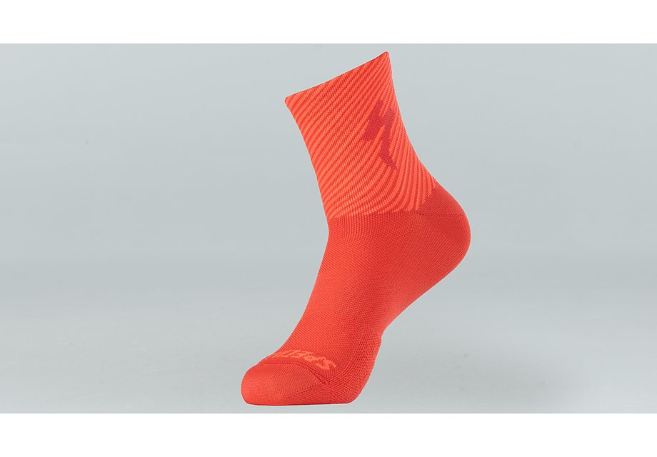 Specialized soft air mid sock flo red/rocket red stripe l-Goodwynn'sGoodwynn's
