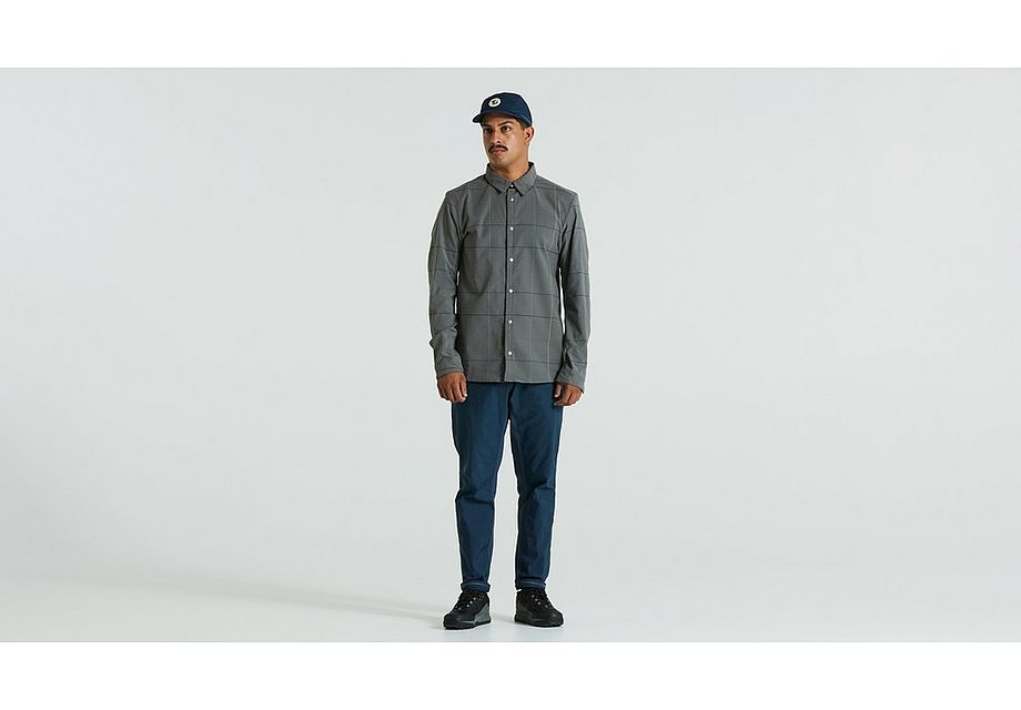 Specialized s/f riders flannel shirt ls men grey flag window l-Goodwynn'sGoodwynn's