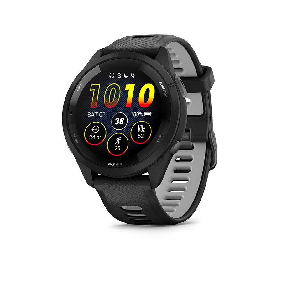 Garmin Forerunner 265 GPS Smartwatch - 46mm BLK Bezel Case BLK/Powder Gray Silicone Band-Goodwynn'sGoodwynn's