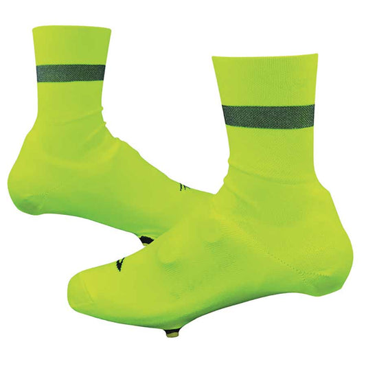 Defeet Slipstream D-Logo Reflective Shoe Covers - 4 inch Hi-Vis YLW/BLK Small/Medium-Goodwynn's