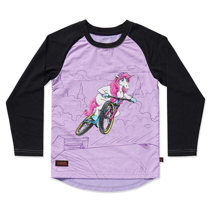 Kids Ride Shotgun Windproof MTB Jersey Unicorn Lion Dino