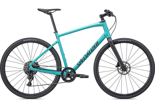 2022 Specialized sirrus x 4.0 bike gloss lagoon blue / tropical teal / satin black reflective xxs-Goodwynn's