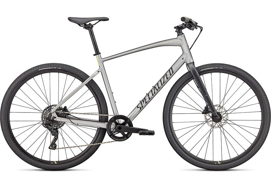 2022 Specialized sirrus x 3.0 bike gloss flake silver / ice yellow / satin black reflective xxs-Goodwynn'sGoodwynn's