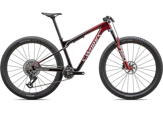 2024 Specialized epic wc S-Works bike gloss red tint / flake silver granite / metallic white silver xl-Goodwynn's