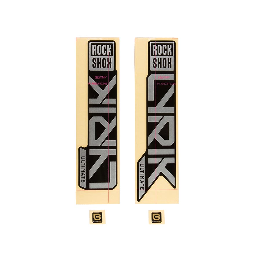 RockShox Fork Decal Kit - Lyrik Ultimate 27.5"/29" Matte Silver Foil For High Gloss BLK 2023+-Goodwynn'sGoodwynn's