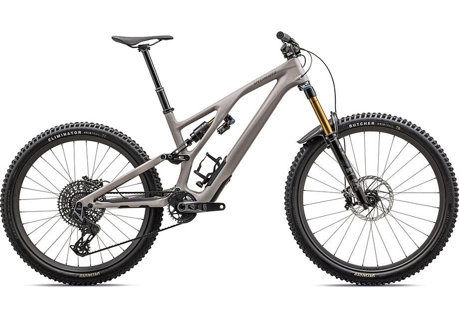 2024 Specialized Stumpjumper evo pro bike satin dune white / dove grey / cool grey / amber glow / smoke s2