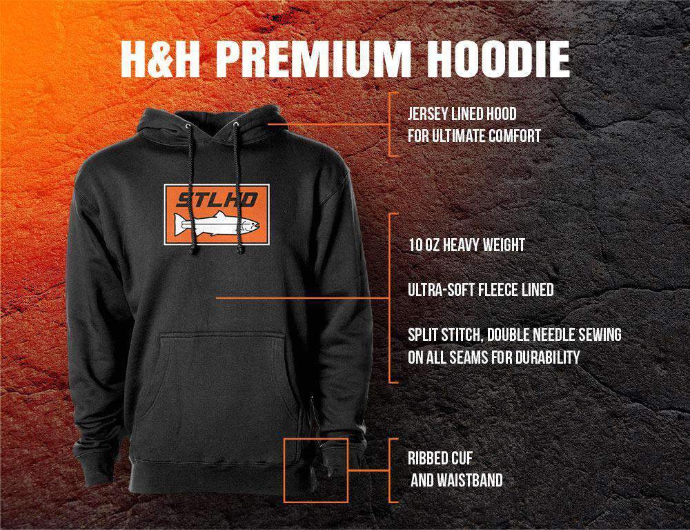 STLHD Men's Standard Logo Black Premium Hoodie