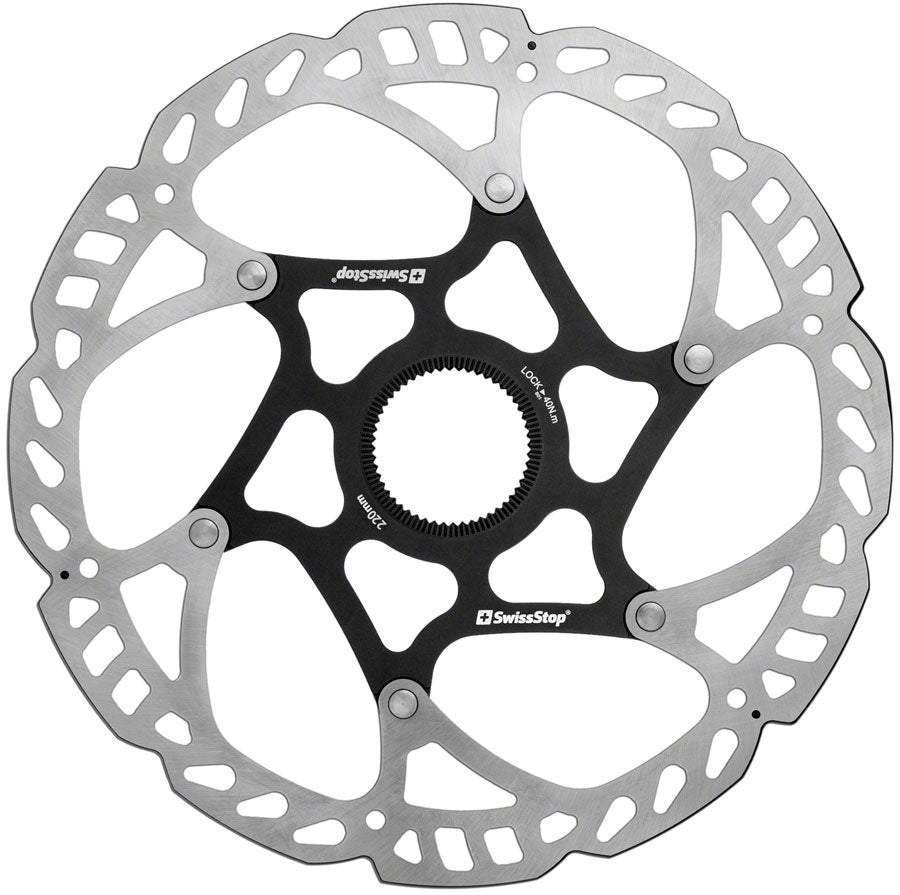 SwissStop Catalyst Pro Disc Rotor - 220mm CenterLock Silver/Black-Goodwynn'sGoodwynn's