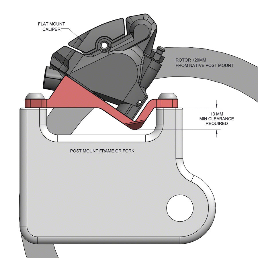 Wolf Tooth Disc Brake Adapter - Post to Flat Mount +20mm-Goodwynn'sGoodwynn's