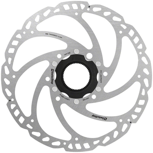 SwissStop Catalyst One Disc Rotor - 203mm CenterLock Silver-Goodwynn's