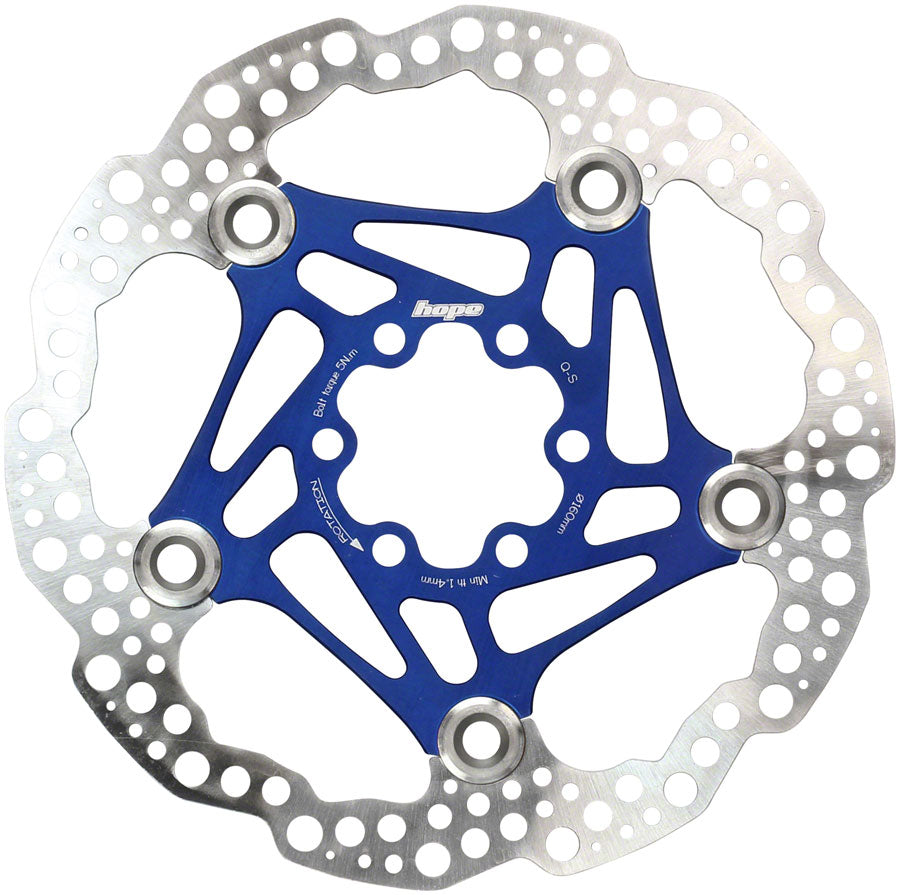 Hope Floating Disc Brake Rotor - 160mm 6-Bolt Blue-Goodwynn'sGoodwynn's