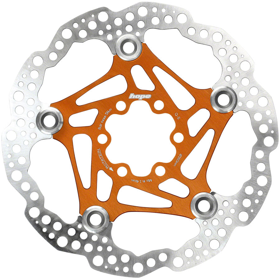 Hope Floating Disc Brake Rotor - 160mm 6-Bolt Orange-Goodwynn'sGoodwynn's