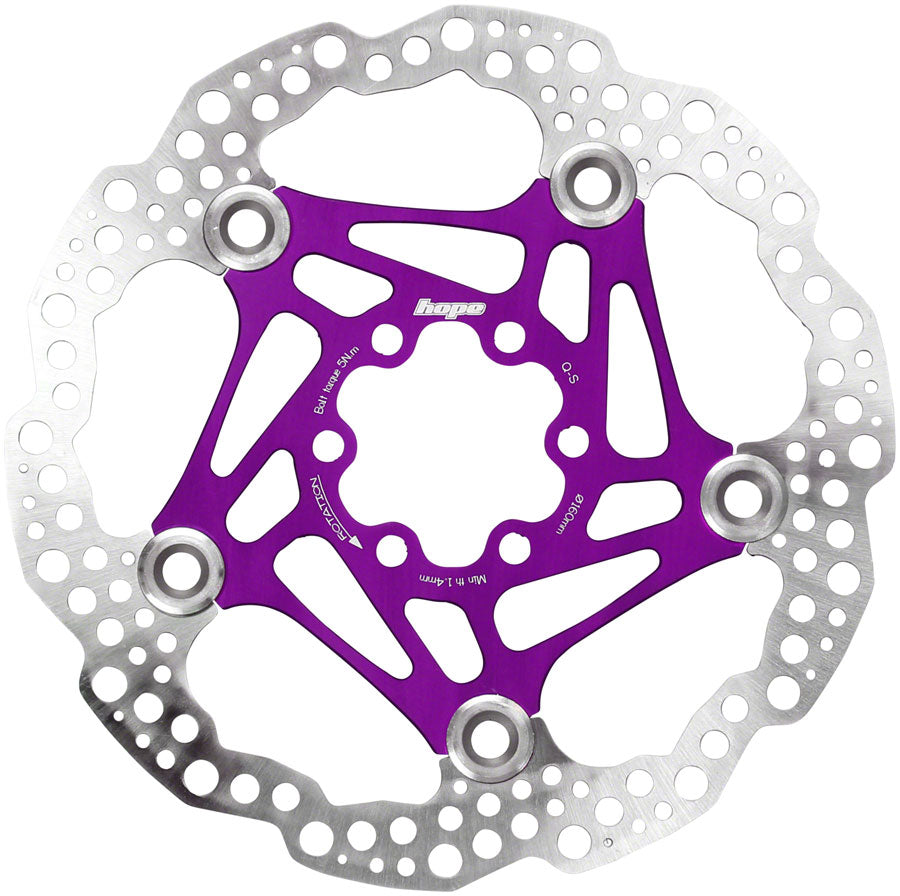 Hope Floating Disc Brake Rotor - 160mm 6-Bolt Purple-Goodwynn'sGoodwynn's