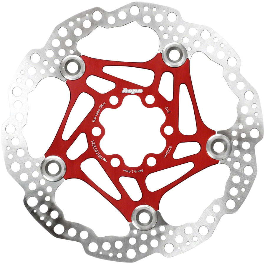 Hope Floating Disc Brake Rotor - 160mm 6-Bolt Red-Goodwynn'sGoodwynn's