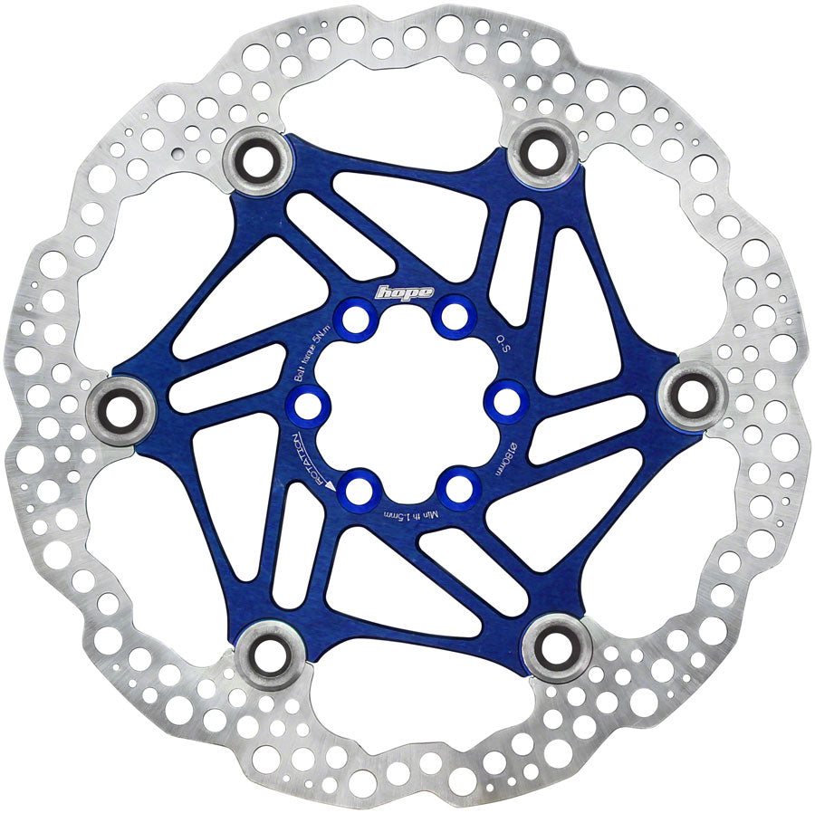 Hope Floating Disc Brake Rotor - 180mm 6-Bolt Blue-Goodwynn'sGoodwynn's