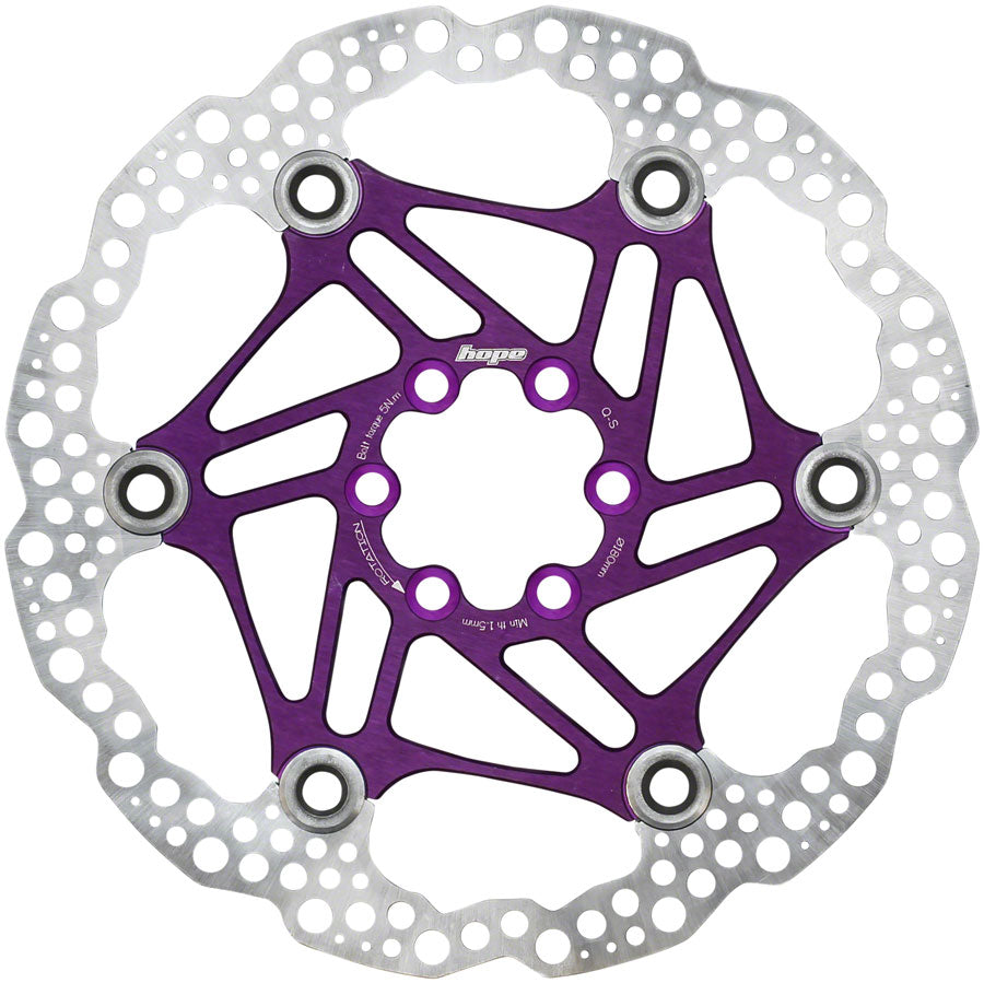 Hope Floating Disc Brake Rotor - 180mm 6-Bolt Purple-Goodwynn'sGoodwynn's