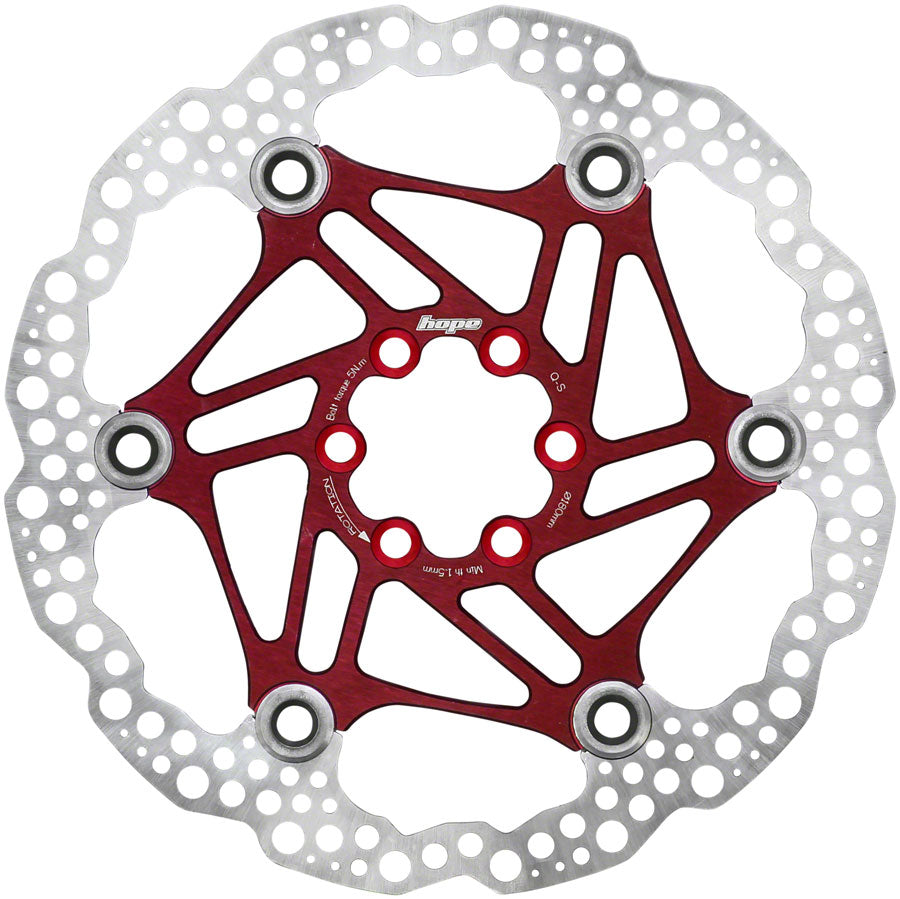 Hope Floating Disc Brake Rotor - 180mm 6-Bolt Red-Goodwynn'sGoodwynn's