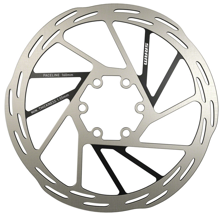 SRAM Paceline Disc Brake Rotor - 160mm 6-Bolt Silver/Black-Goodwynn'sGoodwynn's