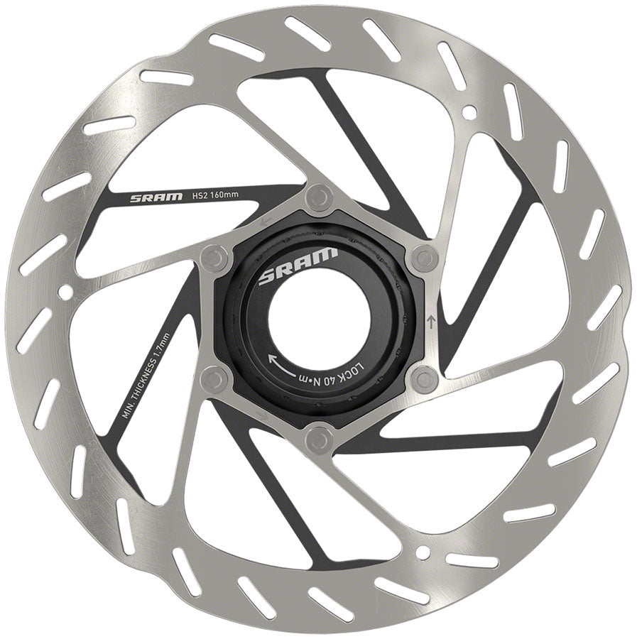 SRAM HS2 Disc Brake Rotor - 160mm Center Lock Rounded Silver/Black-Goodwynn'sGoodwynn's