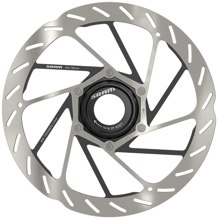 SRAM HS2 Disc Brake Rotor - 180mm Center Lock Rounded Silver/Black-Goodwynn'sGoodwynn's
