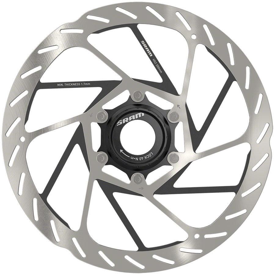 SRAM HS2 Disc Brake Rotor - 200mm Center Lock Rounded Silver/Black-Goodwynn'sGoodwynn's