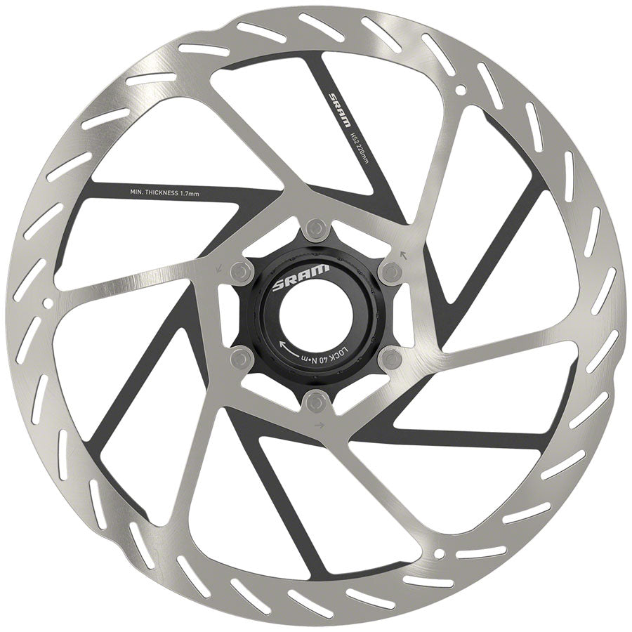 SRAM HS2 Disc Brake Rotor - 220mm Center Lock Rounded Silver/Black-Goodwynn'sGoodwynn's