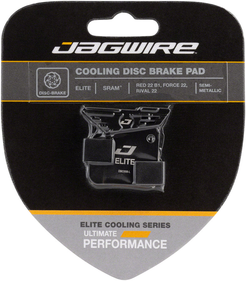 Jagwire Elite Cooling Disc Brake Pad - Semi-Metallic Aluminum Backed Fits SRAM Red 22 B1 Force 22 A1 Rival 22 A1 Apex 1 A1-Goodwynn'sGoodwynn's