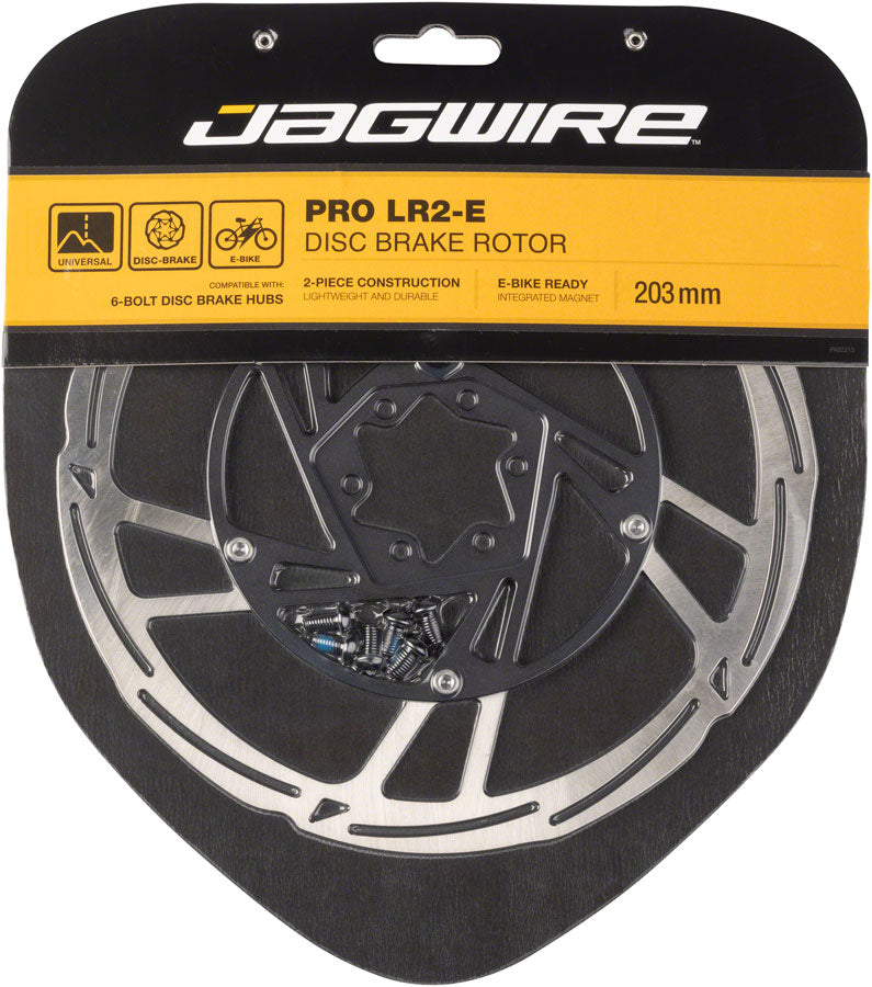 Jagwire Pro LR2-E Ebike Disc Brake Rotor Magnet - 203mm 6-Bolt Silver/BLK-Goodwynn'sGoodwynn's