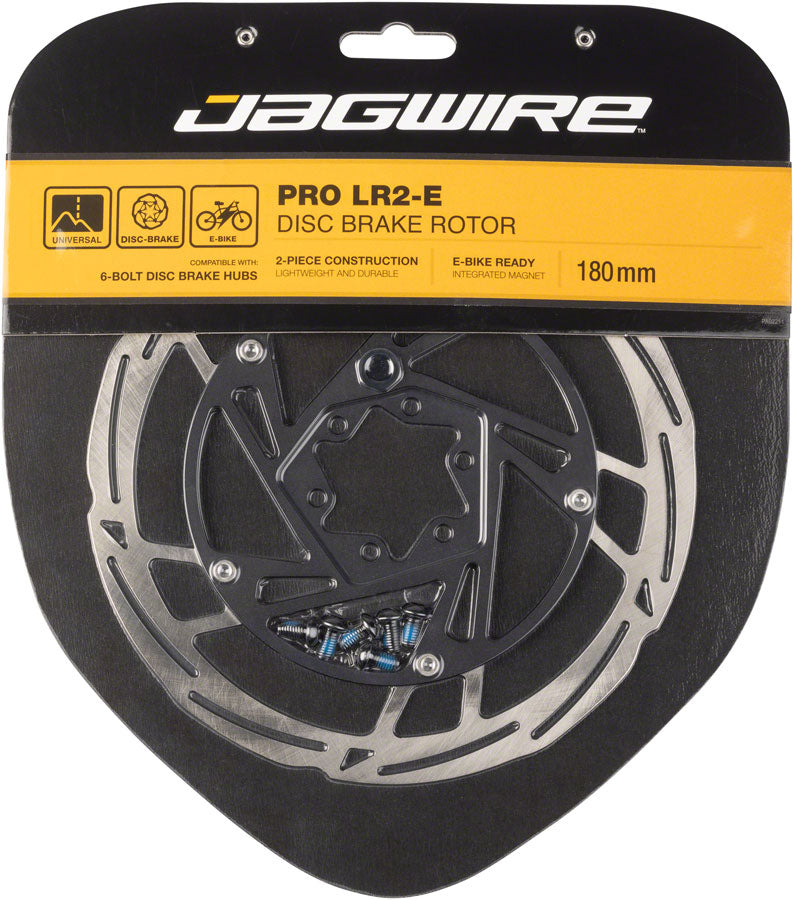Jagwire Pro LR2-E Ebike Disc Brake Rotor Magnet - 180mm 6-Bolt Silver/BLK-Goodwynn'sGoodwynn's