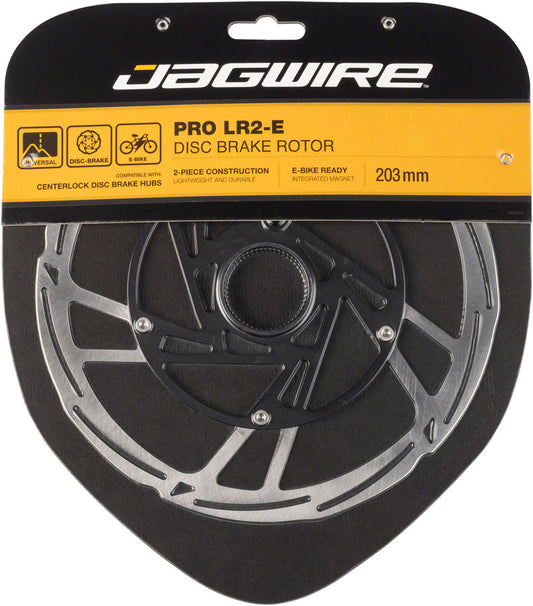 Jagwire Pro LR2-E Ebike Disc Brake Rotor Magnet - 203mm Center Lock Silver/BLK-Goodwynn's