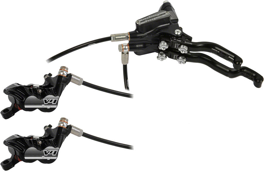 Hope Tech 3 V4 Duo Disc Brake Lever - Left Hand Front Rear Hydraulic Post Mount BLK-Goodwynn'sGoodwynn's