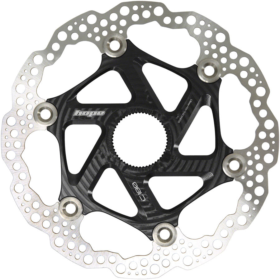 Hope MTB Floating Centre-Lock Disc Brake Rotor - 180mm Center-Lock Black-Goodwynn'sGoodwynn's